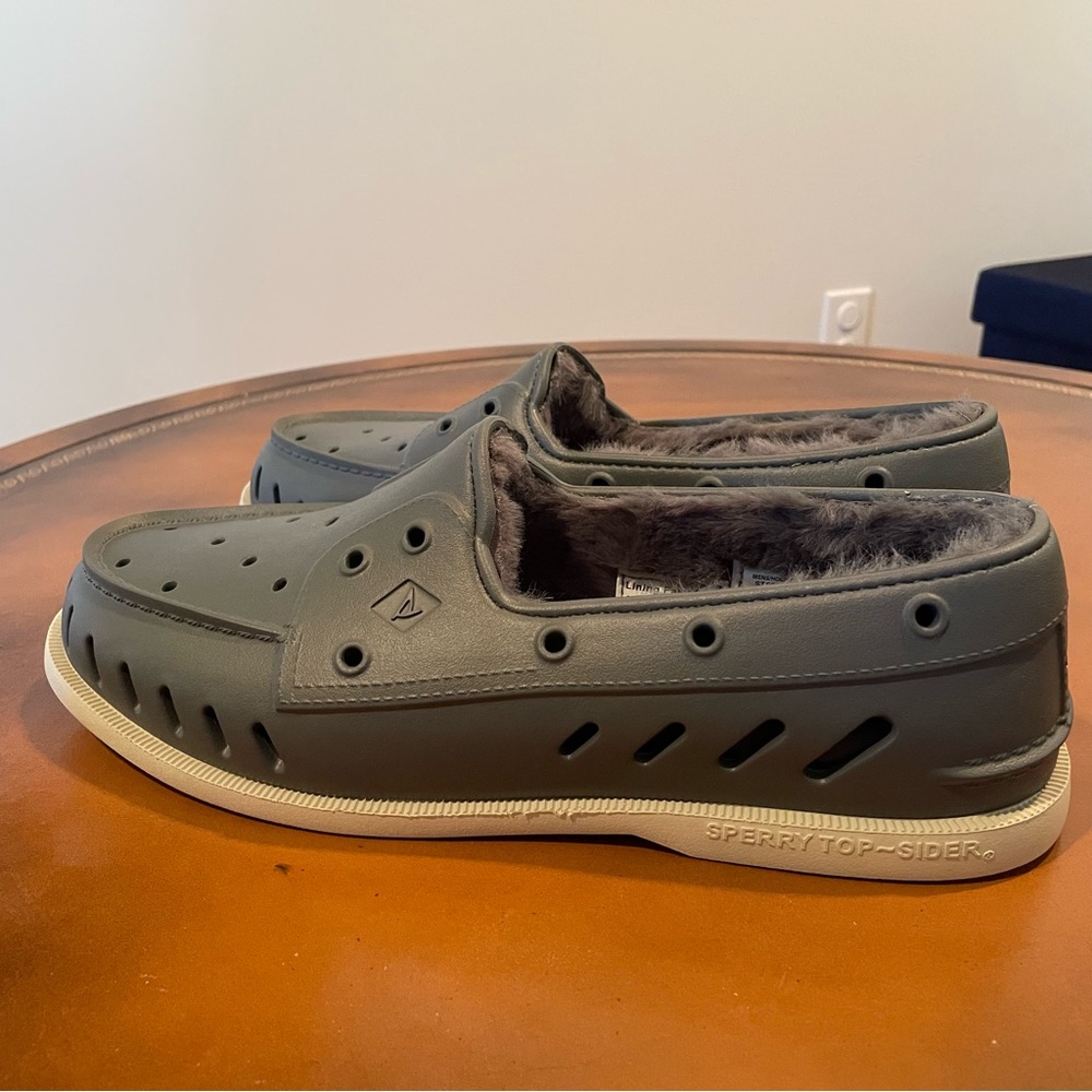 Men's Sperry Authentic Original Float Cozy Boat Shoe Grey size 11 slip on